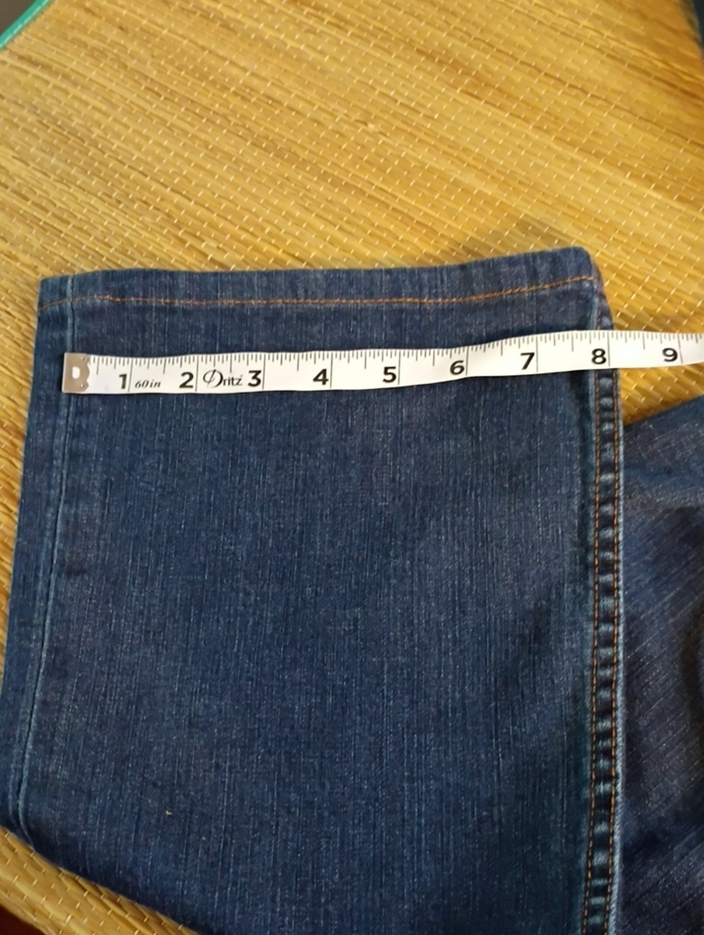 Tommy Bahama Boot Cut Navy Denim Jeans with Orange Stitching - Picture 9 of 9